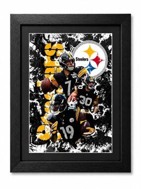Pittsburgh Steelers Framed Fan Art Collage - Roethlisberger Bell Smith-Schuster